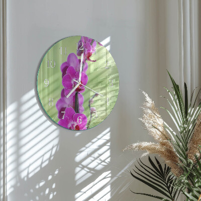 Reloj de pared redondo Orquídea