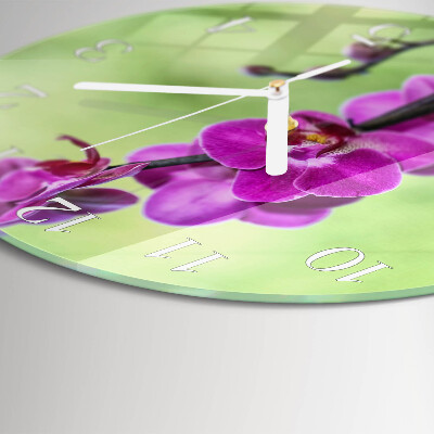 Reloj de pared redondo Orquídea