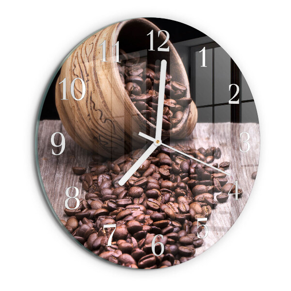 Reloj de pared redondo Granos de café
