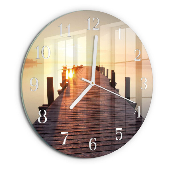 Reloj de pared redondo Puente sobre el lago