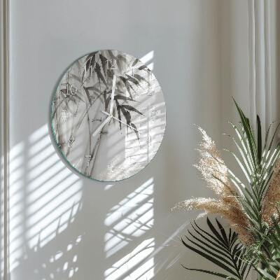 Reloj de pared redondo Bambú