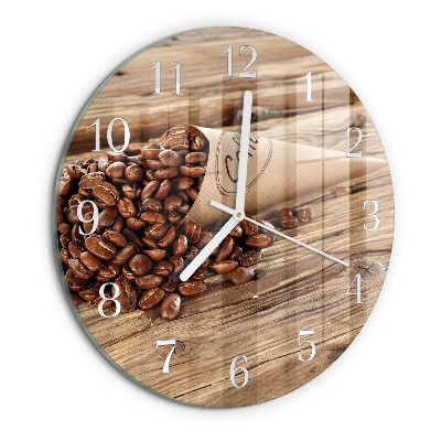 Reloj de pared redondo Granos de café