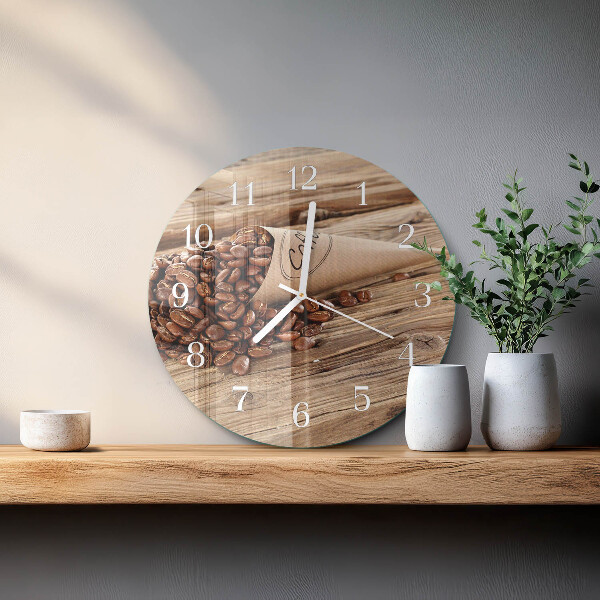 Reloj de pared redondo Granos de café