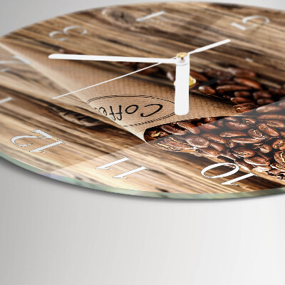 Reloj de pared redondo Granos de café