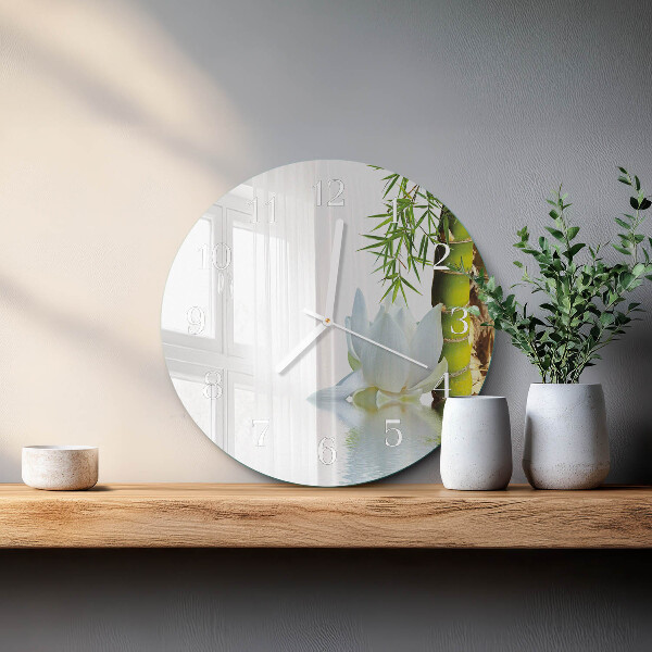 Reloj de pared redondo Bambú