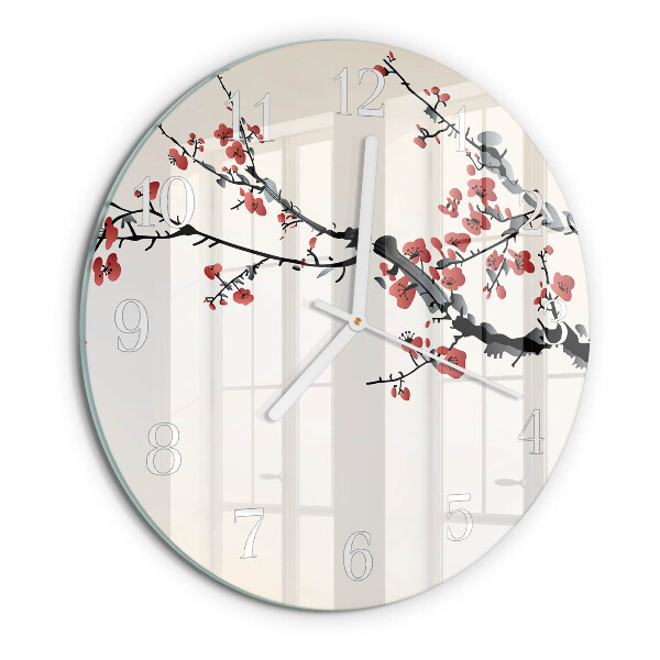 Reloj de pared redondo Flores