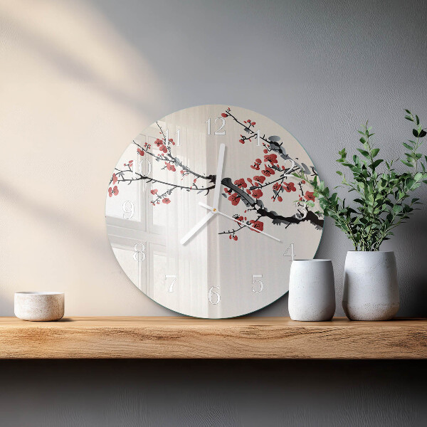 Reloj de pared redondo Flores