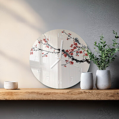 Reloj de pared redondo Flores