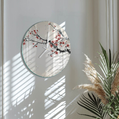 Reloj de pared redondo Flores