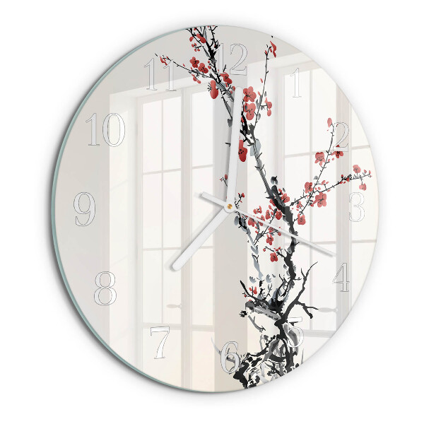 Reloj de pared redondo Flores