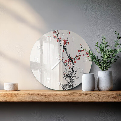 Reloj de pared redondo Flores