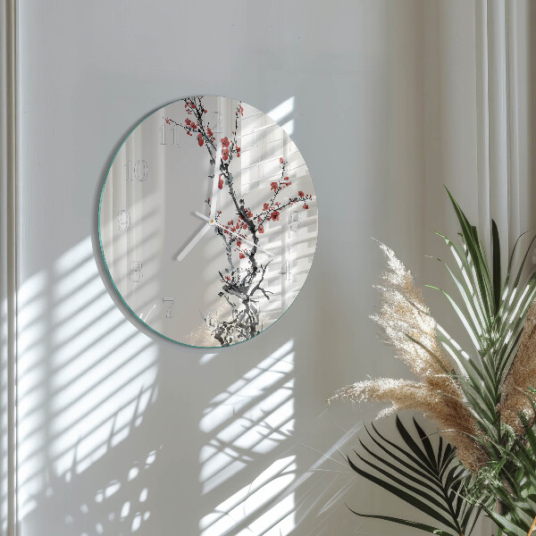 Reloj de pared redondo Flores
