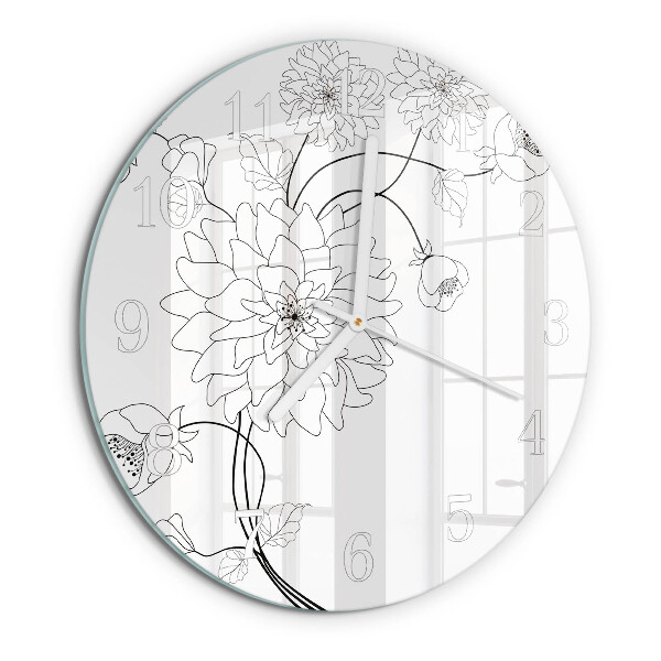 Reloj de pared redondo Flores