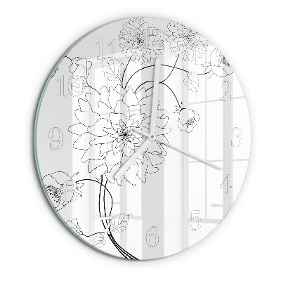 Reloj de pared redondo Flores