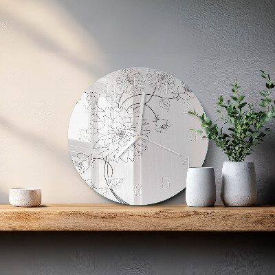 Reloj de pared redondo Flores