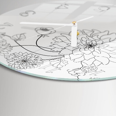 Reloj de pared redondo Flores