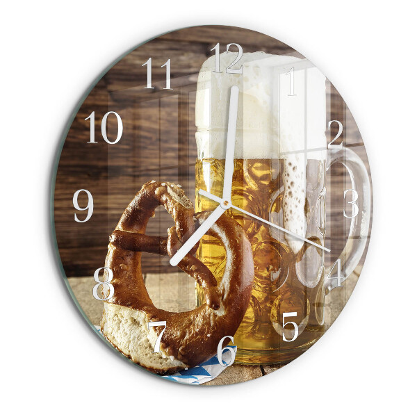 Reloj de pared redondo Pretzel de cerveza
