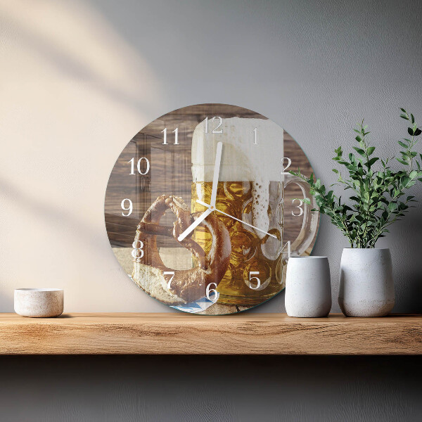 Reloj de pared redondo Pretzel de cerveza