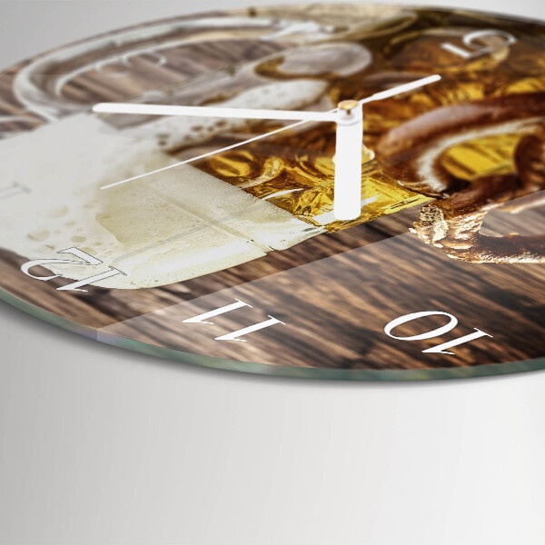 Reloj de pared redondo Pretzel de cerveza