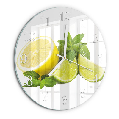 Reloj de pared redondo Menta de limón
