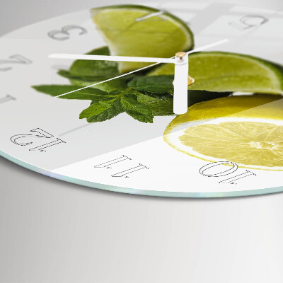 Reloj de pared redondo Menta de limón