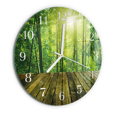 Reloj de pared redondo Bambú