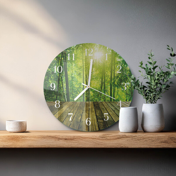 Reloj de pared redondo Bambú