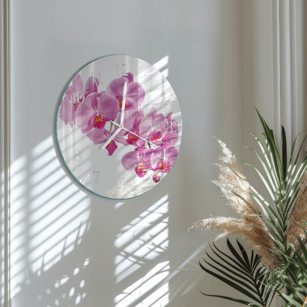 Reloj de pared redondo Orquídea