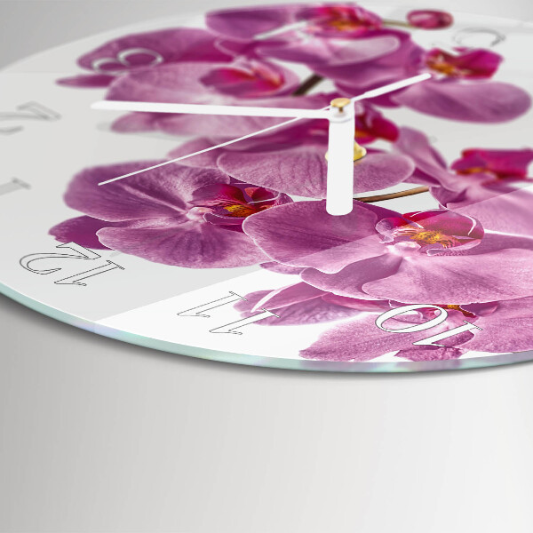 Reloj de pared redondo Orquídea