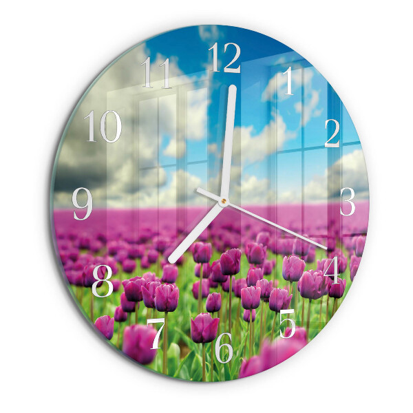 Reloj de pared redondo tulipanes