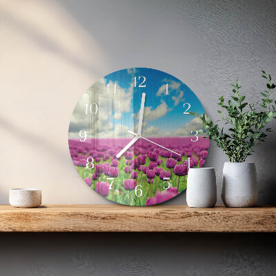 Reloj de pared redondo tulipanes