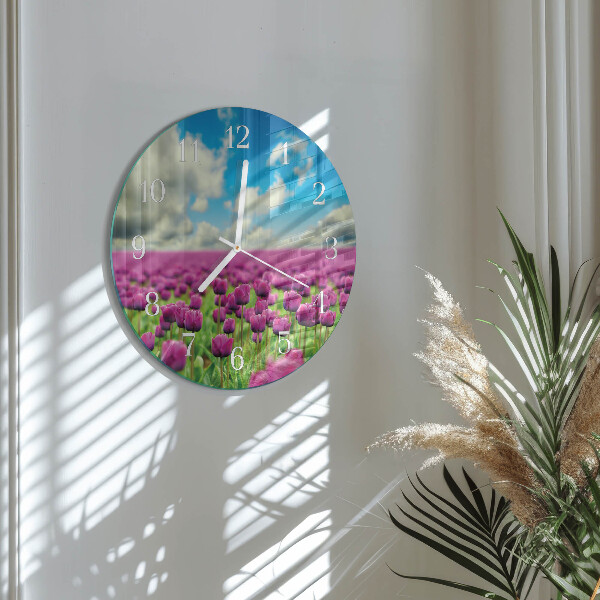 Reloj de pared redondo tulipanes
