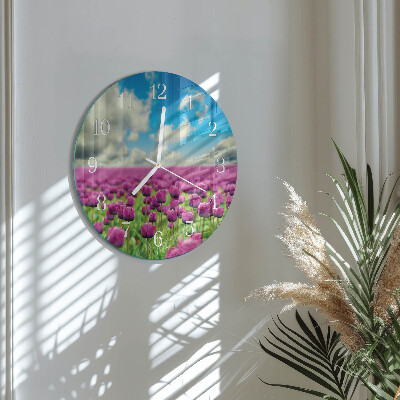 Reloj de pared redondo tulipanes