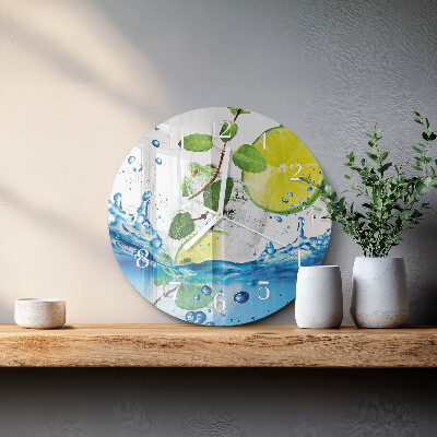 Reloj de pared redondo Lima y menta