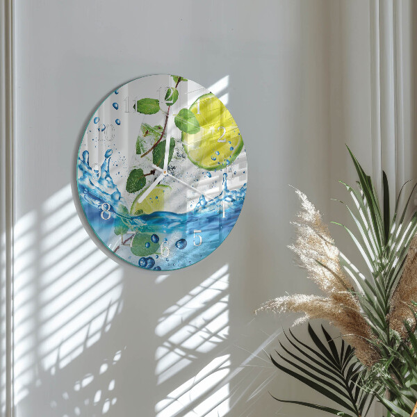 Reloj de pared redondo Lima y menta