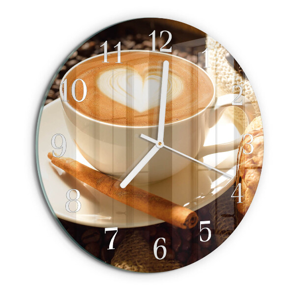 Reloj de pared redondo Corazón de café