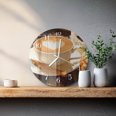 Reloj de pared redondo Corazón de café
