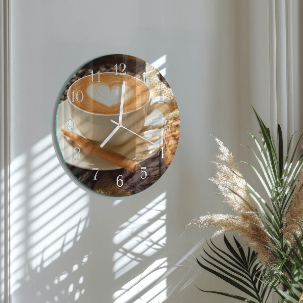 Reloj de pared redondo Corazón de café
