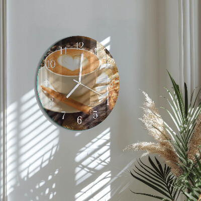 Reloj de pared redondo Corazón de café