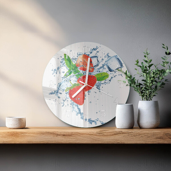 Reloj de pared redondo fresas
