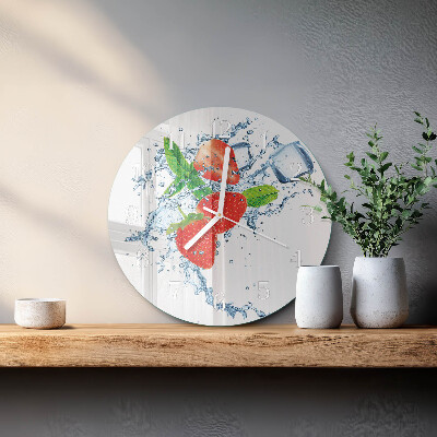 Reloj de pared redondo fresas