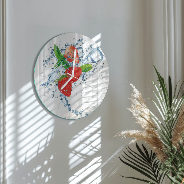 Reloj de pared redondo fresas