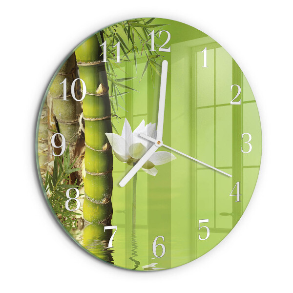 Reloj de pared redondo Bambú