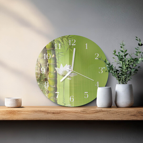 Reloj de pared redondo Bambú