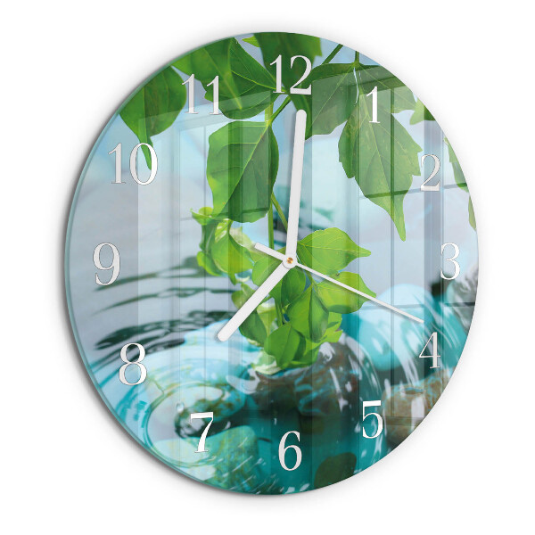 Reloj de pared redondo Hojas