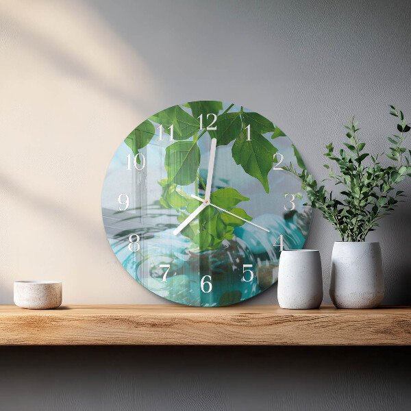 Reloj de pared redondo Hojas