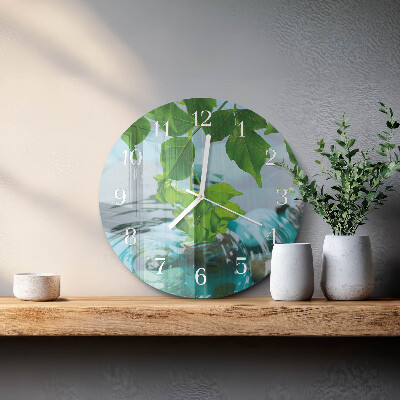 Reloj de pared redondo Hojas