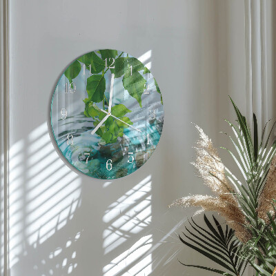 Reloj de pared redondo Hojas