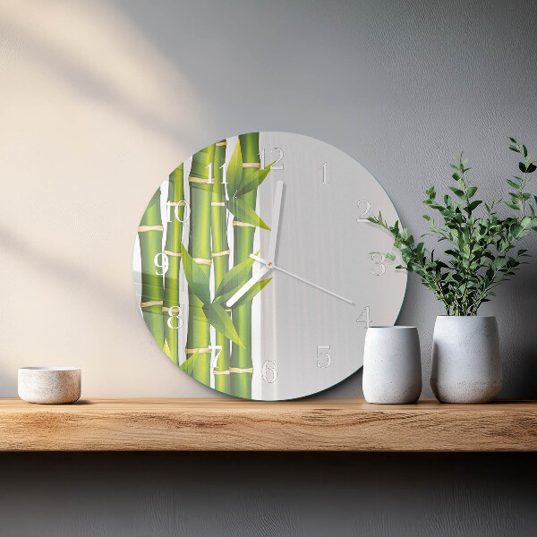 Reloj de pared redondo Bambú