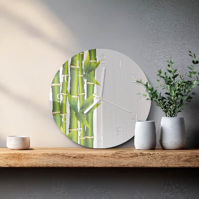 Reloj de pared redondo Bambú